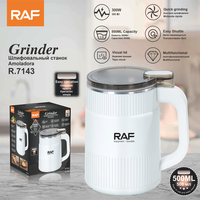 Molinillo de Café Eléctrico RAF R.7143, Cuchillas de Acero Inoxidable Blancas, Molinillo Rápido de Especias y Hierbas, Portátil