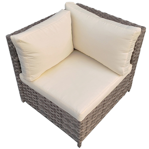 Juego de 5 sofás de ocio para jardín, marco de acero de mimbre PE, muebles de jardín tejidos a mano - Product Image 4