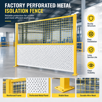 Panneau de clôture modulaire en acier perforé, grille de protection pour machines d'usine, clôture de sécurité jaune, mur d'enclos