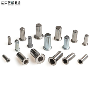 Écrous à riveter à trou <span class=keywords><strong>aveugle</strong></span> en acier au carbone, zingués bleu-blanc, à tête plate moletée, classe 4.8 6.8, métriques/im impériales, pour l'industrie générale - Product Image 5
