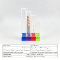 Boîte de rangement carrée transparente en PP pour crème contour des yeux, embouts de perceuse, emballage cosmétique pour petites entreprises, faible MOQ, fabrication OEM