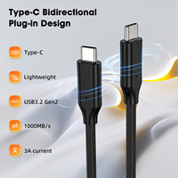Kabel USB C ke USB C Pengisian Cepat PD 60W, Kabel Sinkronisasi Data Tipe-C untuk MacBook, Laptop Samsung, Ponsel, Tablet