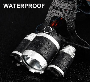 Đèn Pin Đội Đầu <span class=keywords><strong>T6</strong></span> Chống Nước Đèn Pha Mũ Cứng Sạc Được Đèn Pha 3 LED Cắm Trại Đi Bộ Đường Dài Săn Bắn Khai Thác Mỏ Sáng 1000 Lumens - Product Image 6