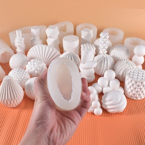 DM312 Bán Sỉ Khuôn Xà Phòng Bánh Kẹo Mềm Hình Học Thủ Công Khuôn Nến Thơm Trụ Cột Sang Trọng 3D Màu Trắng - Product Image 2