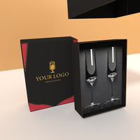 Boîtes d'emballage personnalisées de luxe en carton rigide pour ensemble de verres à liqueur, champagne, whisky, bouteilles de vin rouge, boîte cadeau en papier pour verres