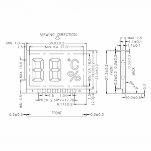 Module LCD 7 segments, affichage statique à 2 chiffres, TN positif, 3V, avec broches métalliques pour panneau d'instrumentation industriel - Product Image 3