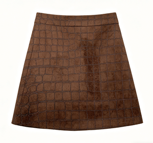 Ecopelle Scamosciata Vegana Eco-compatibile con Retro Intrecciato, Morbida e Calda al Tatto, Effetto Coccodrillo, Traspirante, 100% Poliestere 5000gsm per Abbigliamento - Product Image 5
