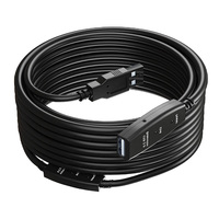 Câble d'extension d'amplificateur de signal USB 2.0 Câble adaptateur de répéteur d'extension actif USB 2.0 AM vers AF pour connexion longue distance
