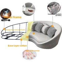 Ensemble de fauteuils en velours créatifs, artistiques, modernes et minimalistes, designs incurvés sur mesure pour salon de beauté, hall d'hôtel, magasin