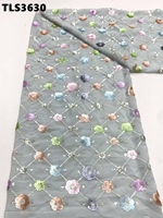 Tissu en dentelle à sequins prix usine pour robe de mariée, robe de soirée, tissu de mariée, dentelle de tulle brodée autrichienne avec sequins