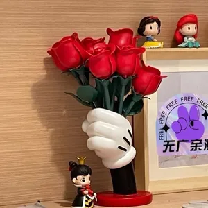 Dessin animé Vase ornement <span class=keywords><strong>Lego</strong></span> Bouquet maison ornements Ins Style Internet célébrité Style bricolage - Product Image 4