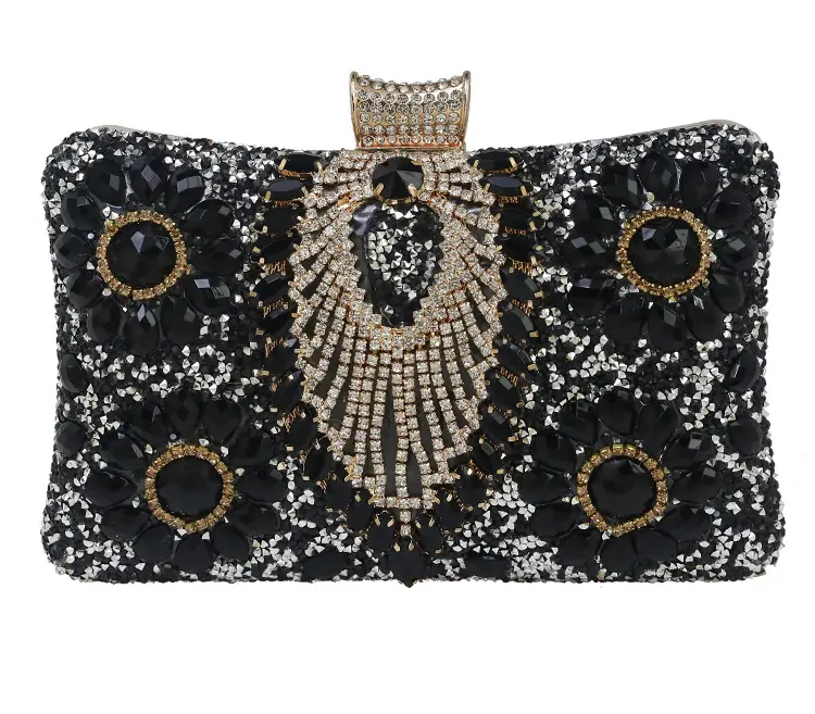 Bolso de mano con incrustaciones de diamantes para mujer, bolsa de mano con incrustaciones de diamantes para vestido de noche versátil para banquete, gran oferta de fábrica