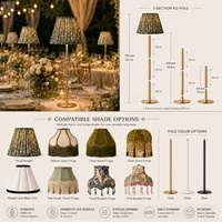 Lampe de table sans fil rechargeable DC de 79 cm de hauteur, simple, pour mariage, avec télécommande E14 et abat-jour en tissu personnalisé pour la décoration de banquets et d'événements