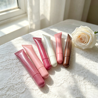 Tubes souples personnalisés de 10 ml avec couvercle rond en plastique pour gloss, tubes à presser pour lotion et crème