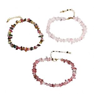 Bracelet Boheng tendance en pierres naturelles taillées, gravillons de cristal, pour femme, avec pierres précieuses colorées pour la guérison, idéal comme cadeau - Product Image 4