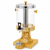 Distributeur de boissons commercial en acier inoxydable doré avec tube à glace pour buffet, mariage, vente en gros
