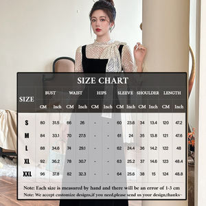 فستان ZYHT 21925 أنيق من المخمل الأسود بطول متوسط مع بلوزة شيفون منقطة، فساتين نسائية بربطة عنق وياقة عالية - Product Image 3