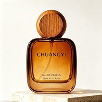Flacon de parfum carré en verre 30/50/100 ml avec pompe pulvérisatrice, bouchon en bois, logo personnalisé, emballage cosmétique de luxe, fabrication directe, couleur personnalisée