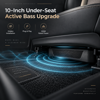 Subwoofer de voiture actif 500W MAX 10 pouces sous siège, Plug and Play, Classe AB, Haut-parleur de basses fin et puissant, Vente en gros