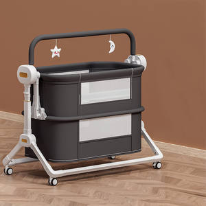 Wholesale Luxury Modern <strong>Baby</strong> Crib 5-Speed Height Lift <strong>Cushion</strong>-Bedside <strong>Baby</strong> <strong>Nest</strong> Crib Bedding Set Canopy Net Toy Playpens - Product Image 4