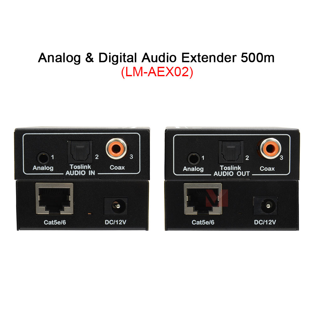 Analog & Digital Audio Extender (500m, Auto-ID, Dual PoC)