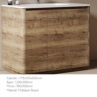 Meuble de salle de bain à panneau plat avec superposition partielle HDF DB24, Plaque Premium pour salle de bain