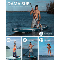 Planche à pagaie gonflable DAMA, SUP réglable, pagaie, pompe manuelle, laisse de sécurité, sac de voyage, kit planche à pagaie