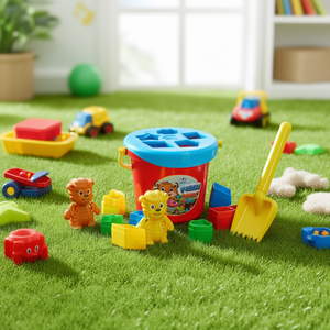 Kids <b>Shape</b> Sorter Bucket Toy Set with Shovel Rake and <b>Blocks</b> Educational Play Toy - Product Image 2