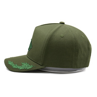 Casquette de baseball vierge en coton à 5 panneaux, verte, avec broderie personnalisée de badge de chevalier vintage, pour la broderie