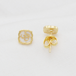 Venta caliente 925 fábrica de plata esterlina nuevos modelos elegante OM Stud pendiente joyería oro para mujeres - Product Image 2