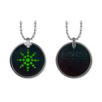 Pendentif énergie scalaire quantique en pierre de lave naturelle personnalisée Collier de diamants verts avec boîtier noir et plaqué en acier inoxydable