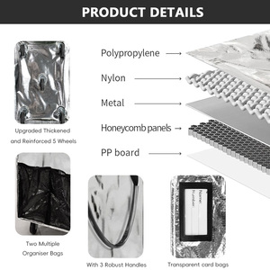 Bolsa de Compras Plegable Reutilizable, Bolsa de Supermercado de Gran Capacidad con 4 Ruedas Resistentes para el <span class=keywords><strong>Mercado</strong></span> - Product Image 4