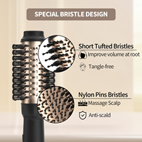 Sèche-cheveux électrique professionnel 4 en 1 avec brosse pour lisser et boucler les cheveux