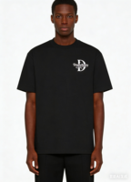 T-shirt graphique pour homme avec imprimé journal, motif rose, imprimé dos et poitrine, coupe oversize, manches courtes, style streetwear