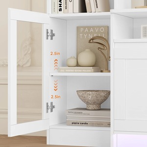 Meuble mural de style farmhouse personnalisé, centre de divertissement, meuble <span class=keywords><strong>TV</strong></span> avec étagères et armoire pour salon - Product Image 4