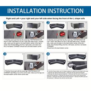 Set di Fodere <span class=keywords><strong>Copridivano</strong></span> Angolari di Lusso in Velluto Elasticizzato a 7 Posti a Forma di L <span class=keywords><strong>per</strong></span> Divani Componibili da Soggiorno - Product Image 4