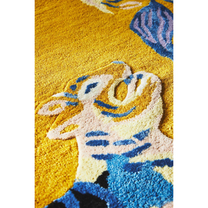 Tapis personnalisable de luxe moderne, linéaire, sculpté, tufté à la main, en laine, lavable, antidérapant, réversible, à poils longs, pour la maison ou les pique-niques - Product Image 4