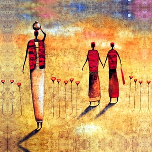 <span class=keywords><strong>Pintura</strong></span> <span class=keywords><strong>de</strong></span> Alta Calidad <span class=keywords><strong>de</strong></span> Mujeres Negras Africanas Semidesnudas sobre Lienzo, Arte <span class=keywords><strong>de</strong></span> Pared Decorativo para el Hogar, Retrato en Lienzo - Product Image 2