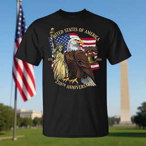 Camiseta del 250.º aniversario de los Estados Unidos de América con diseño de águila y campana de la libertad, 1776 2026 - Product Image 3