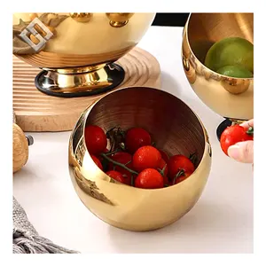 gold Oblique Mouth Kitchen Tool Spice Set Stainless Steel Dinnerware Durable Bowls