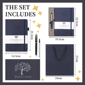 Sang Trọng Hộp Quà Tặng PU Vegan Da Biểu Tượng Tùy Chỉnh Khuyến Mại Quà Tặng PU Da Bìa Cứng Nhật Ký Tạp Chí Kế Hoạch Máy Tính Xách Tay - Product Image 2