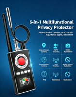 Détecteur de signal RF sans fil à gamme complète K88, détection de champ magnétique, scanner de caméra cachée et de localisateur GPS, portable anti-espionnage