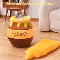 Lit pour chat Honey Pot, doux et épais, en éponge rebondissante, confortable, nid pour animaux de compagnie, coussin amovible et lavable pour toutes les petites races de chats