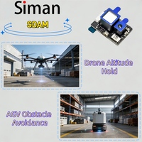 Sensor LiDAR DToF Industri Siman SDAM 3.3V Daya Rendah Ukuran Kecil Jangkauan Deteksi 20m 250Hz UART/IIC Akurasi 6cm