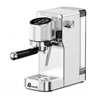 Cafetera Espresso Eléctrica Programable Anbolife, Acero Inoxidable, Espumador de Leche Automático, 3 Temperaturas, para el Hogar