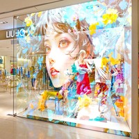 Películas LED Transparentes Flexibles para Exhibición en Ventanas, Nueva Pantalla LED Transparente Flexible para Animación en Centros Comerciales