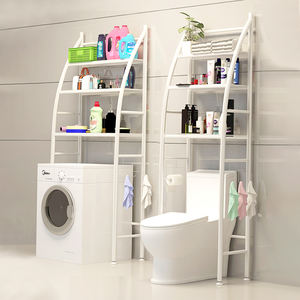 PINPINFAMILY Multi-Layer Metal Steel Pipe Water Pipe Washing Machine Shelf Rack Bathroom Storage Rack Save Toilet Storage Rack