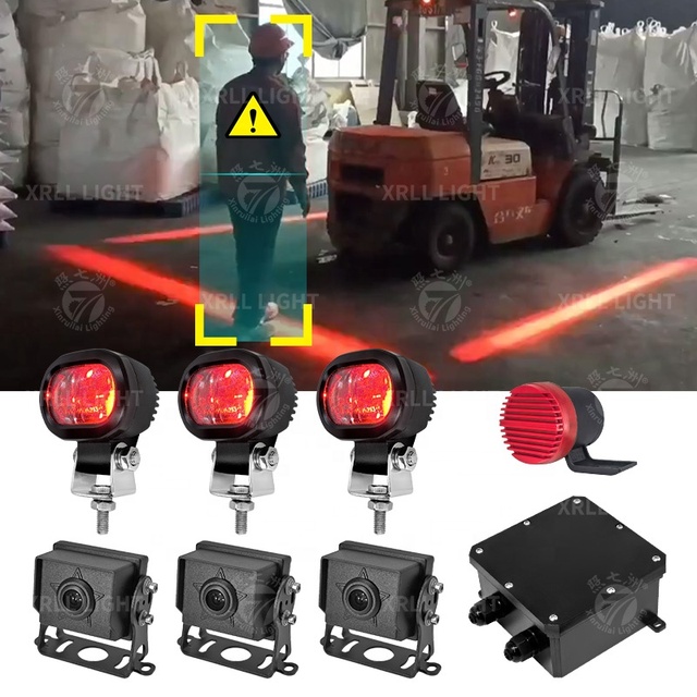 Ai Monitor System 4 Channels Pedestrian Detection Camera System with External Buzzer for Truck Bus Forklift Scissor Lift