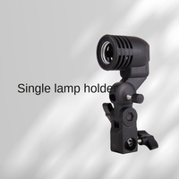Vente en gros universel E27 AC Socket Light Stand Mount Umbrella Bracket Lampe Bulb Holder Single Head Photo Lighting Bulb Holder