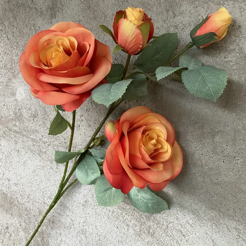 FCR1011 — décoration de roses artificielles, fausses roses colorées rouges, pour la décoration de mariage, de maison, vente en gros